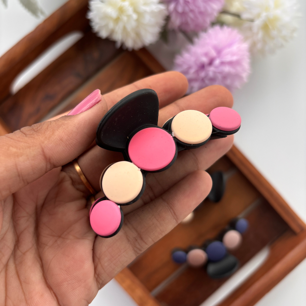 Colourful Dotted Hair Claw - Medium