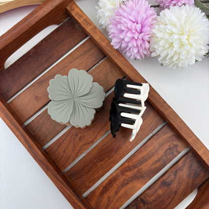 Dual Colour Hibiscus Hair Claw - Medium