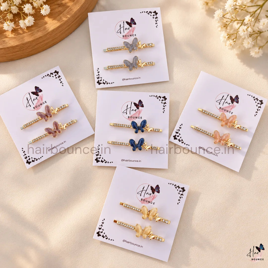 Crystal Butterfly Hair Pins – Pack of 2
