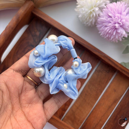 Pearl Cloud Scrunchie – Soft Organza Hair Ties