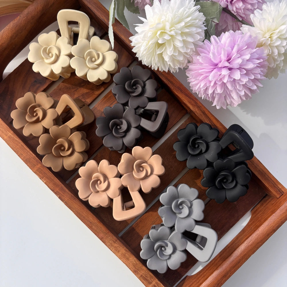 Double Bloom Rose Hair Claw – Large