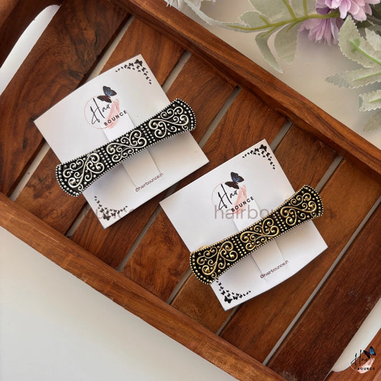 Royal Heritage Scroll Metallic Barrette