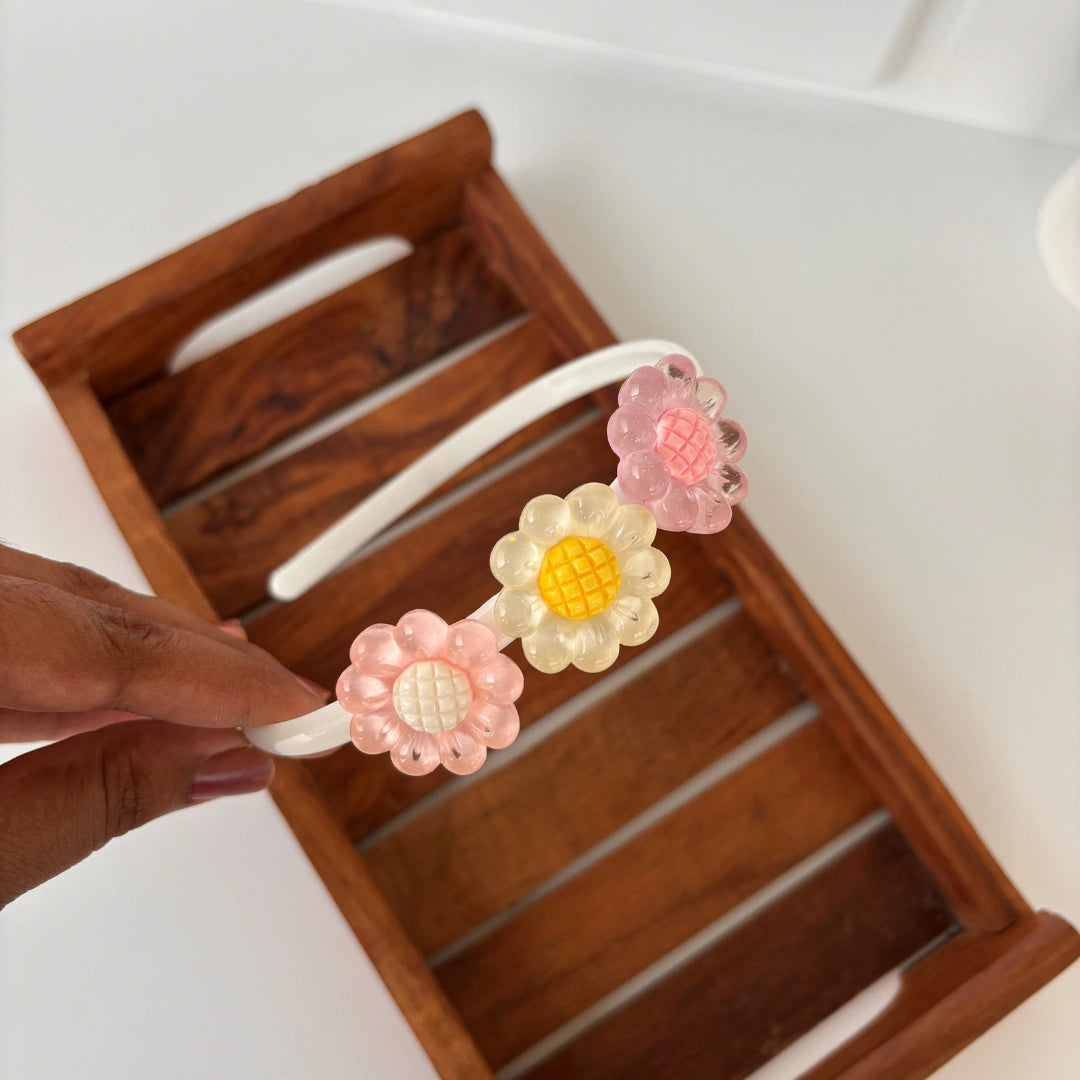 Glossy Daisy Puff Headband