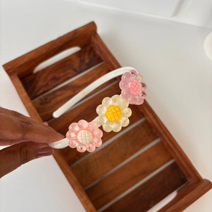 Glossy Daisy Puff Headband