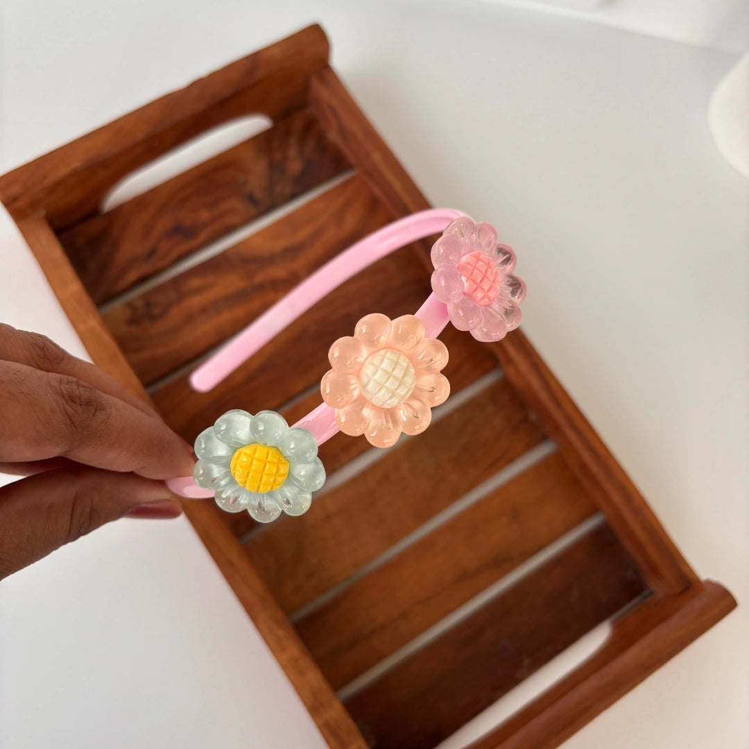 Glossy Daisy Puff Headband
