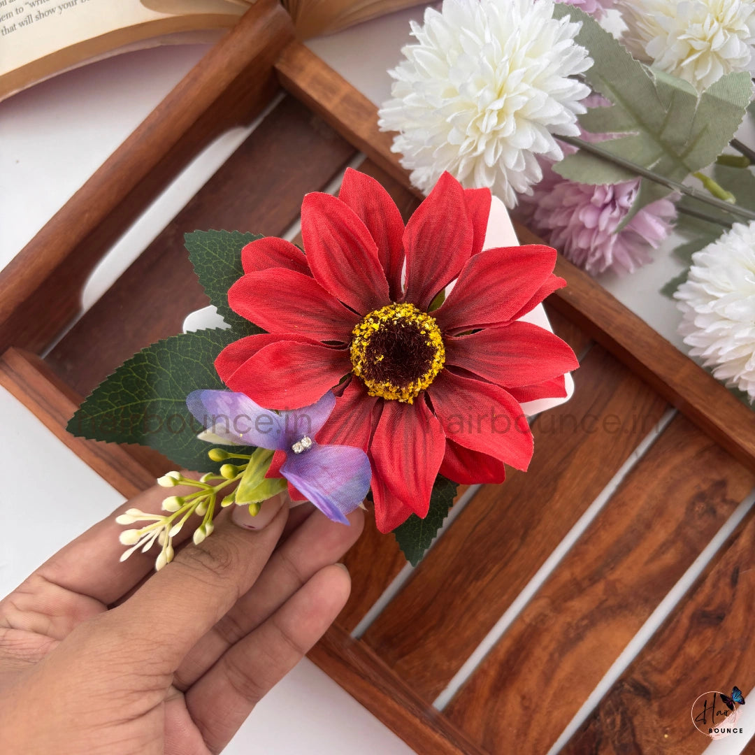 Sunflower Bloom Floral Alligator Clip
