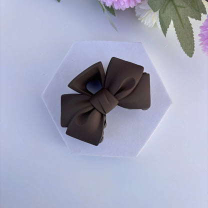 Nude Shades Bow Hair Claw - Large
