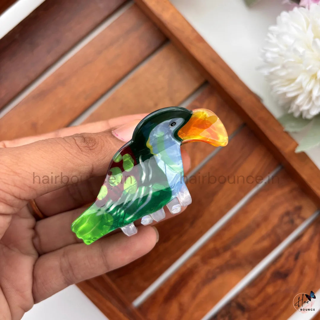 Colourful Toucan Bird Hair Claw Clip – Medium