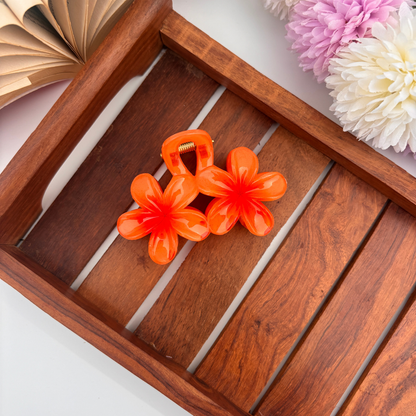Shinny Lilly Double Flower Hair Claw - Large