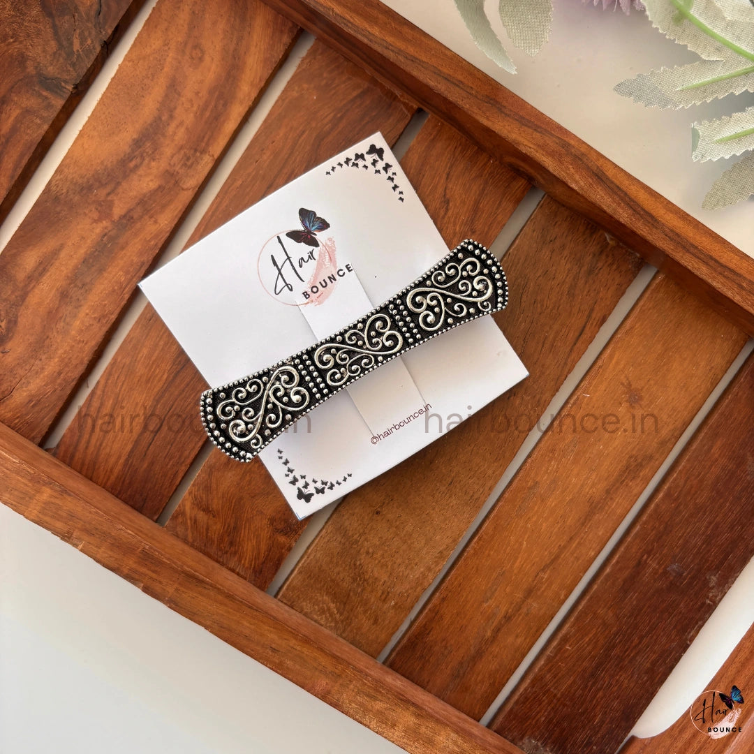 Royal Heritage Scroll Metallic Barrette