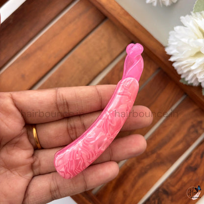 Elegant Marble French Banana Hair Clip – Medium