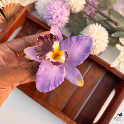 Elegant Orchid Bloom Hair Claw - Large