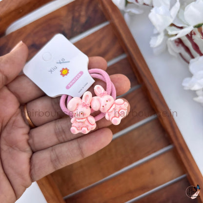 Cute 3D Cartoon Ponytail Rubber Bands for Girls – Pack of 2