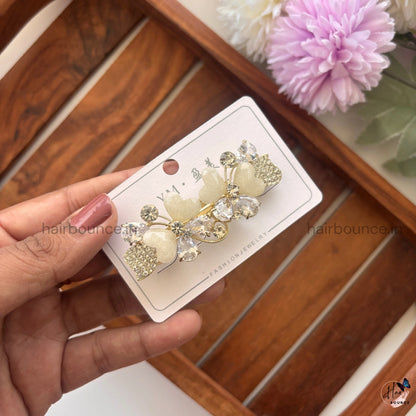 Crystal Heart Butterfly Center Hair Clip