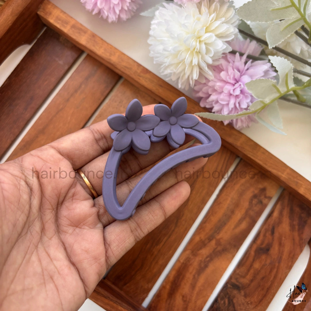 Floral Crescent Hair Claw for Women – Medium
