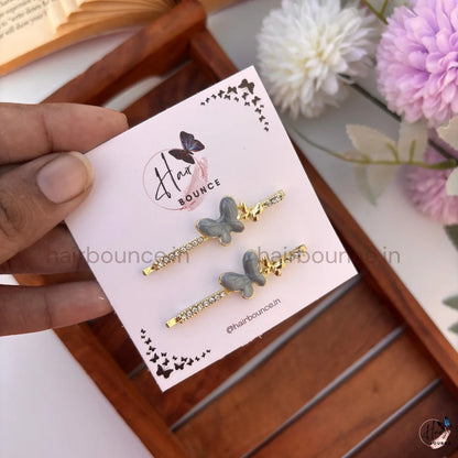Crystal Butterfly Hair Pins – Pack of 2