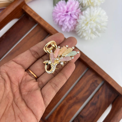 Premium Metal Peacock Hair Claw - Medium