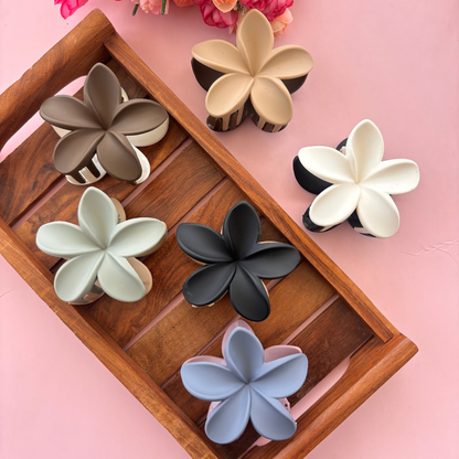 Dual Colour Lilly Flower Hair Claw - Large