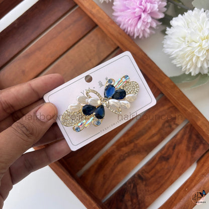 Pearl Bloom Crystal Hair Barrette – Floral Rhinestone