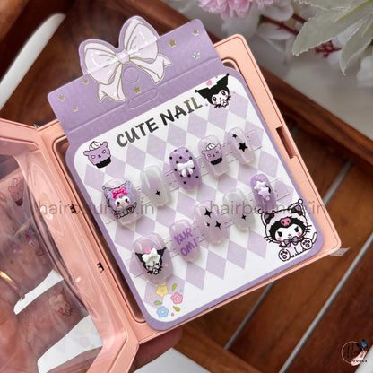 Cute Cartoon Kids Press-On Nail Set – Reusable Fake Nails (Character Designs)