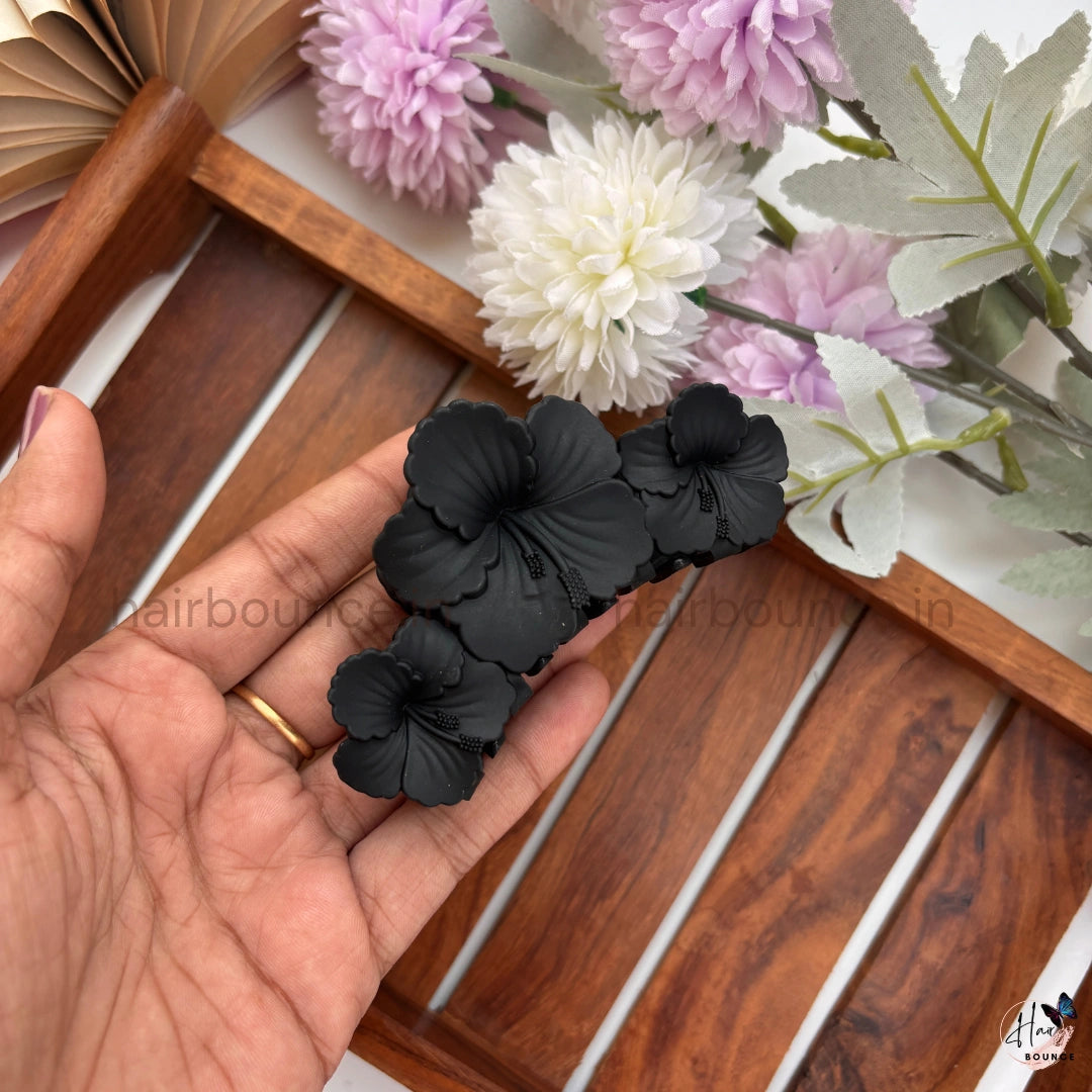 Matte Hibiscus Bloom Hair Claw – Large