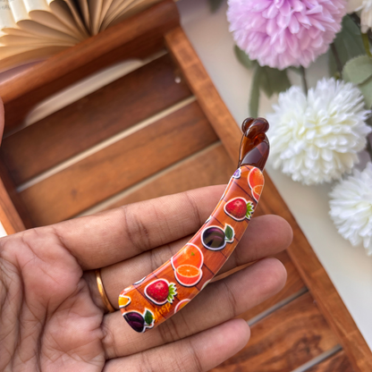 Fruits Printed Banana Clip - Medium