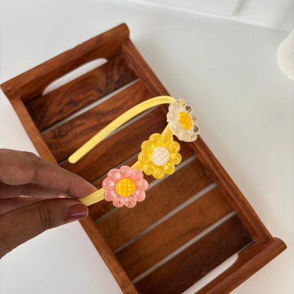 Glossy Daisy Puff Headband