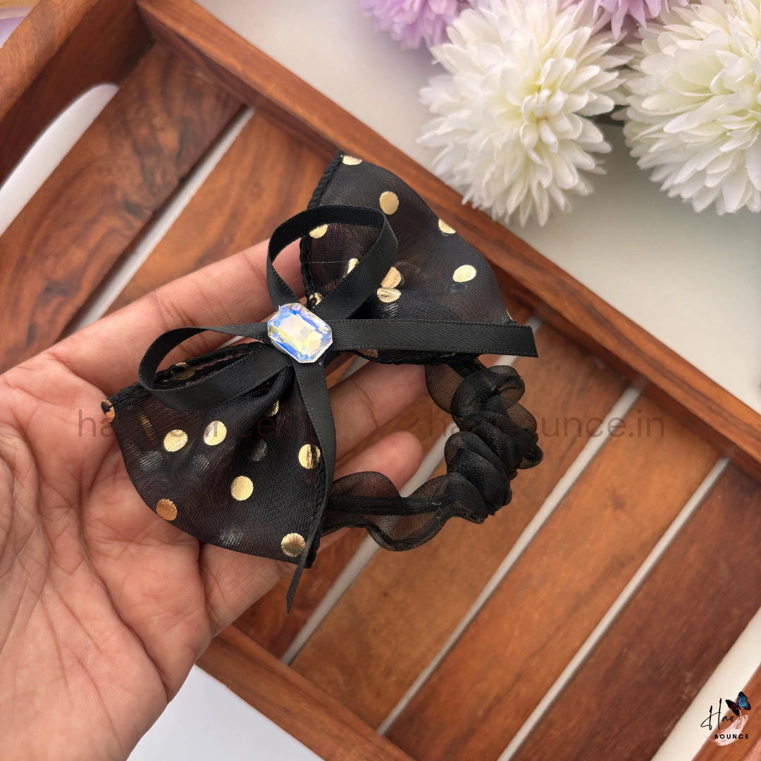 Crystal Bow Organza Scrunchie