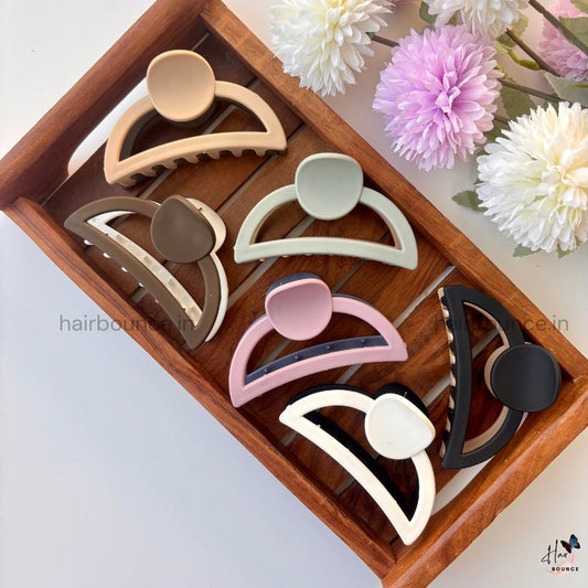 Dual Colour Curve D Shape Hair Claw - Large