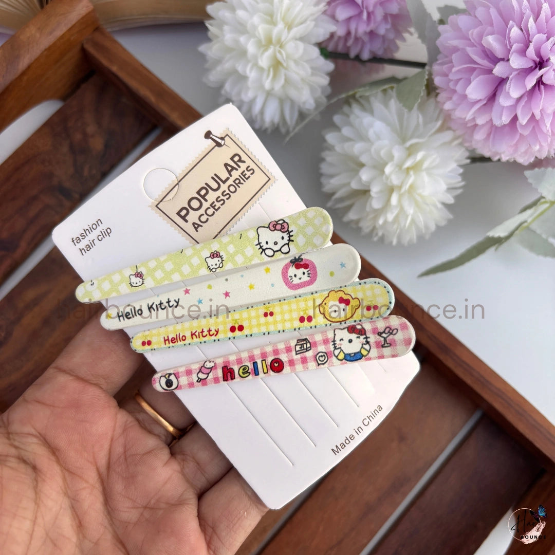 Cheerful Kitty Kids Tic Tac Hair Clips – Pack of 4