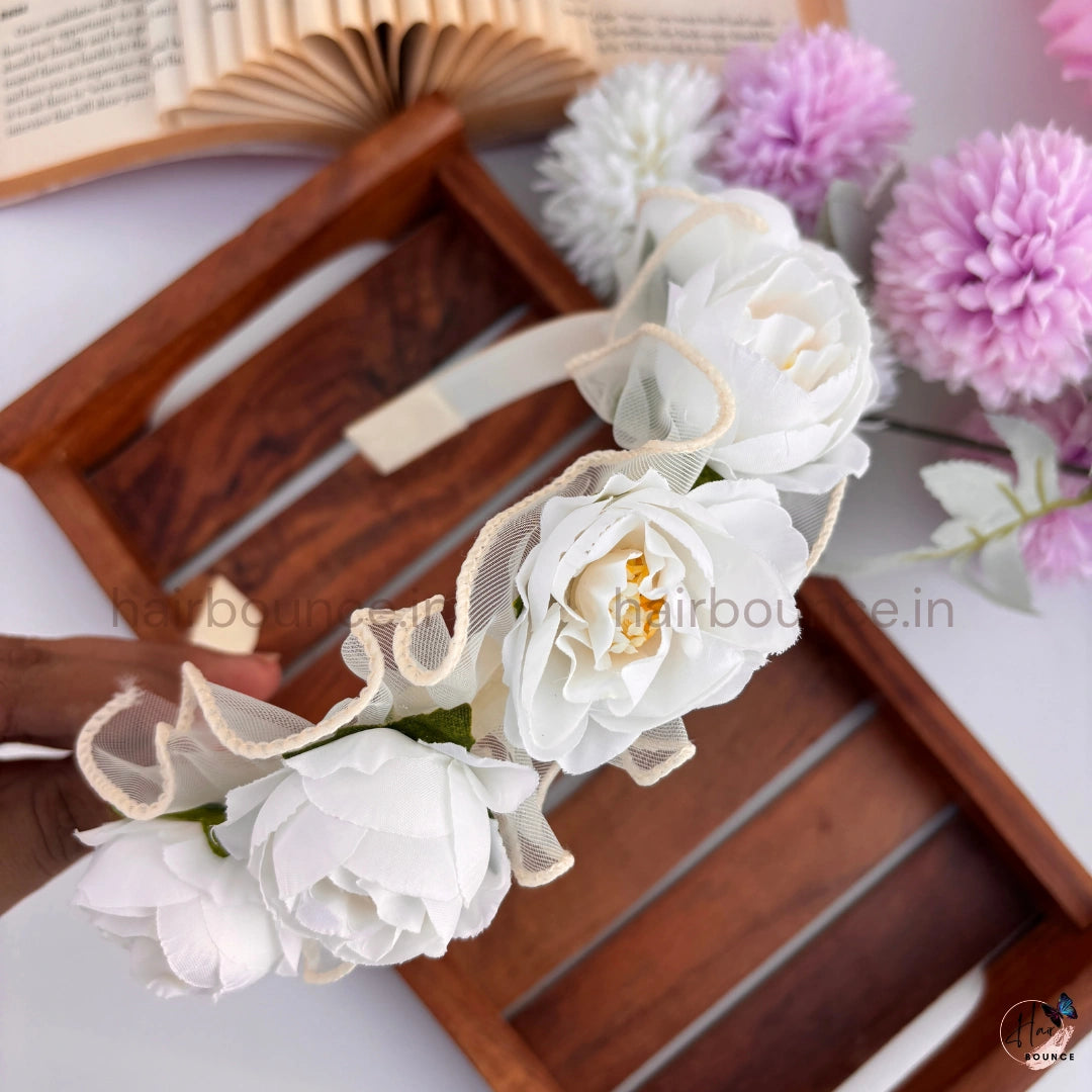 Rosé Bloom Floral Headband for Girls – Elegant Flower Hair Band