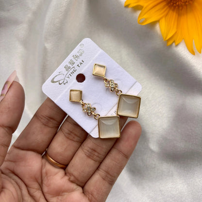 Opal Charm Drop Earrings