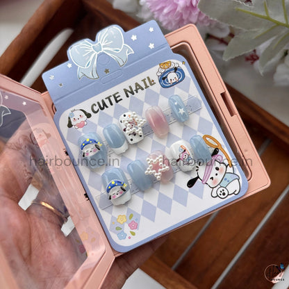 Cute Cartoon Kids Press-On Nail Set – Reusable Fake Nails (Character Designs)