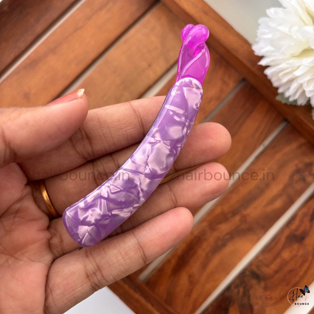 Elegant Marble French Banana Hair Clip – Medium