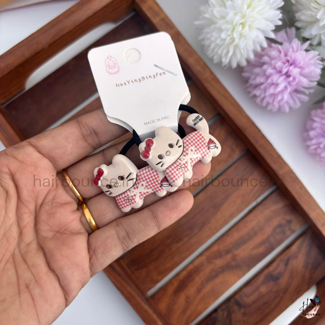 Kitty Charm Kids Hair Ties