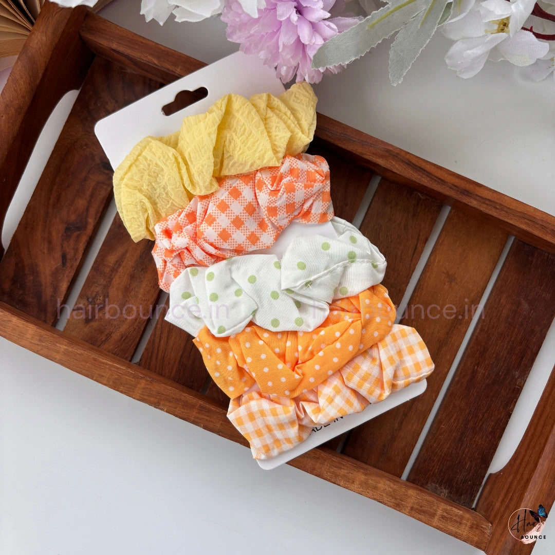 Everyday Charm Cotton Scrunchies – Pack of 5