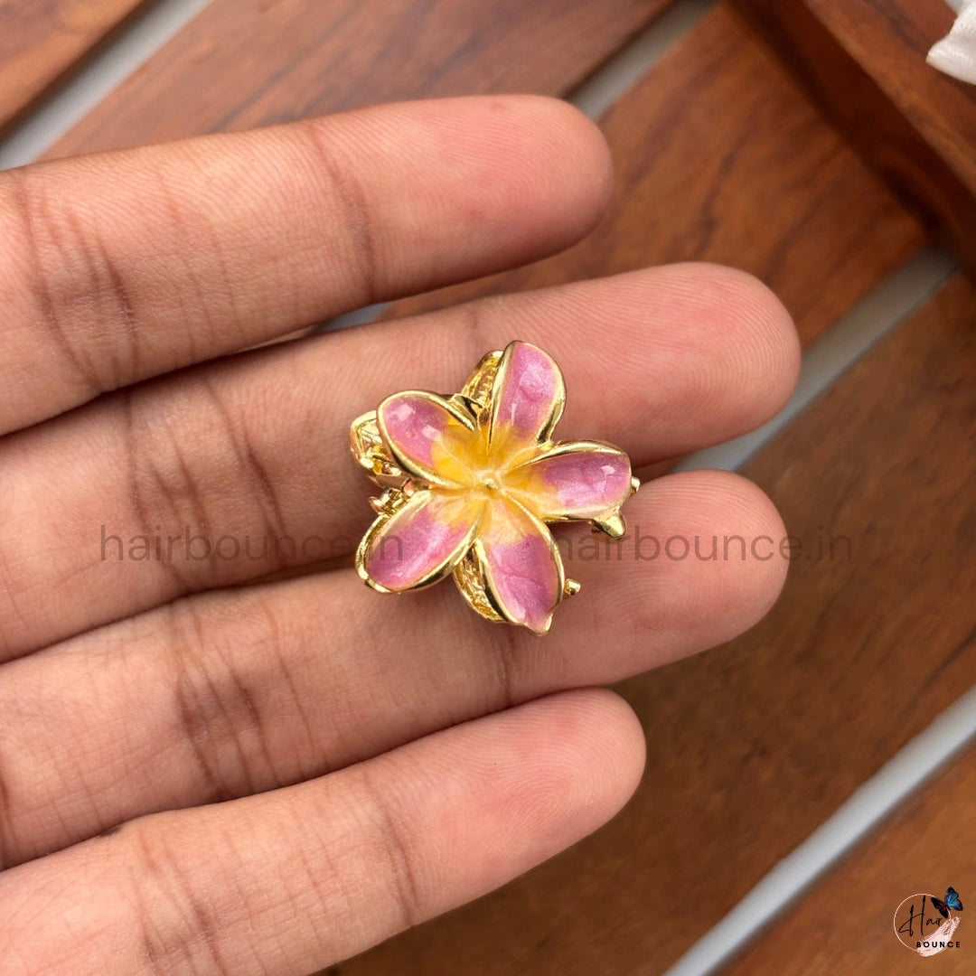 Tropical Bloom Metal Floral Hair Claw - Mini