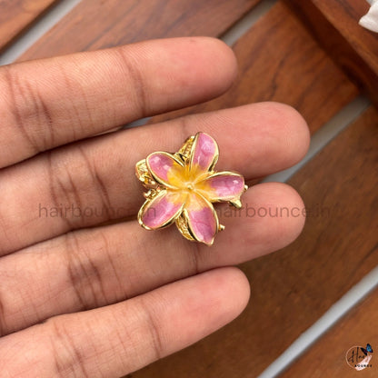 Tropical Bloom Metal Floral Hair Claw - Mini