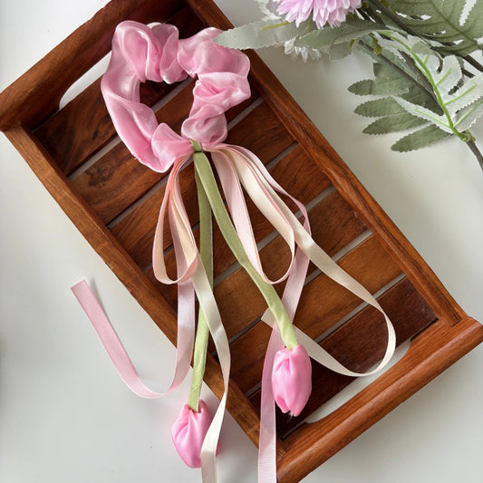 Tulip Ribbon Scrunchie