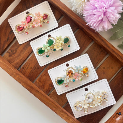 Blossom Bow Crystal Hair Clip