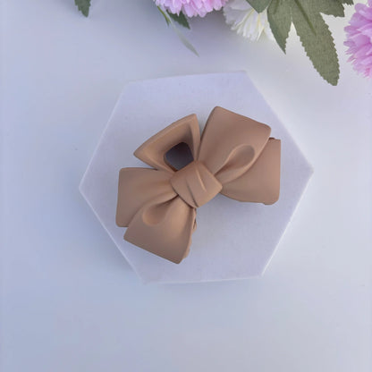 Nude Shades Bow Hair Claw - Large