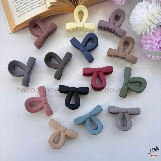 Ribbon Loop Hair Claw Clips for Women – Pack of 2 / Assorted Colors Medium