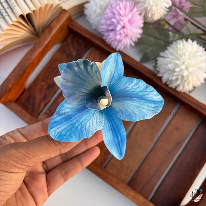 Elegant Orchid Bloom Hair Claw - Large