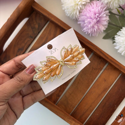 Aurora Petal Crystal Bar Clip