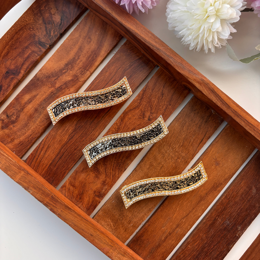 Antique Crystal Curve Hair Clip