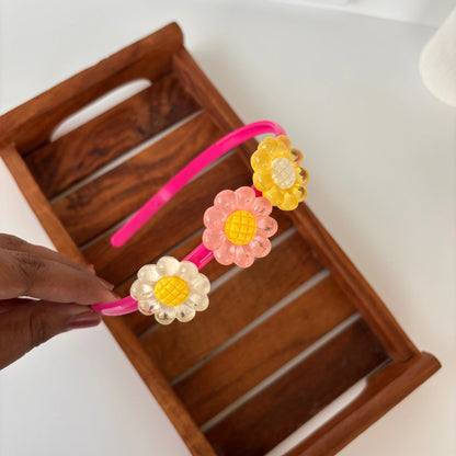 Glossy Daisy Puff Headband