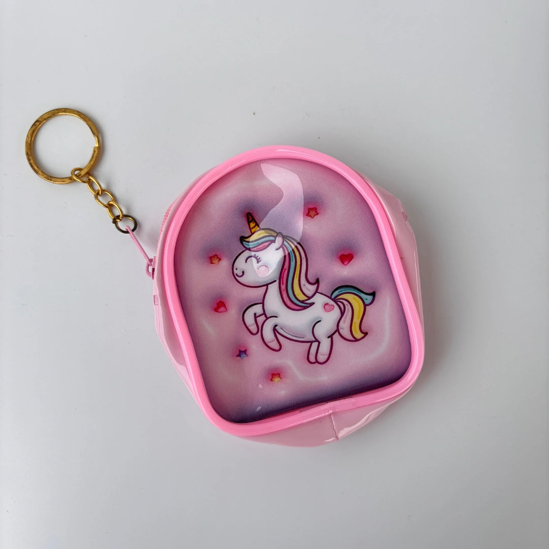 Cute Cartoon Mini Coin Pouch with Keychain