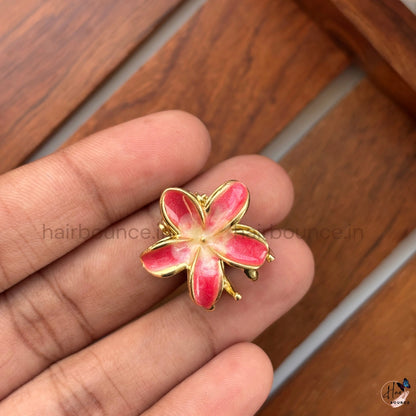 Tropical Bloom Metal Floral Hair Claw - Mini