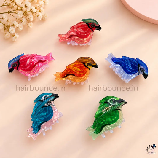 Colourful Cardinal Bird Hair Claw Clip – Medium