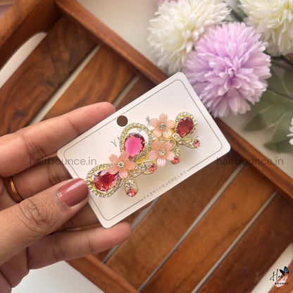 Blossom Bow Crystal Hair Clip